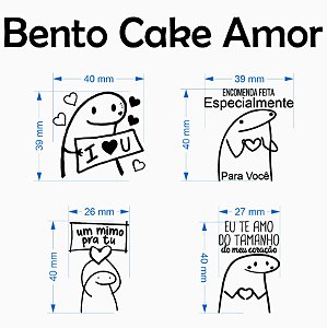 Kit Carimbos Embalagens Bento Cake Amor Tags Sacolas
