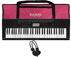 Kit Teclado Casio CTK3500 Musical 5/8 Com Capa Rosa e Fone