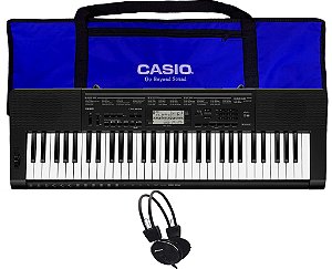 Kit Teclado Casio CTK3500 Musical 5/8 Com Capa Azul e Fone