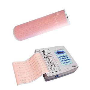 5 un Papel ECG Eletrocardiograma p/ Eletrocardiógrafo Bionet e Similar - 210x30mm