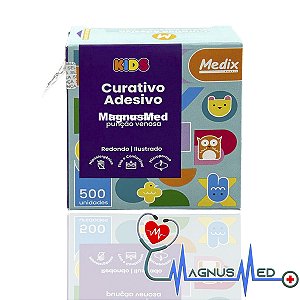 Curativo Pós Coleta Adesivo Hipoalérgico Kids Rolo 500 unidades