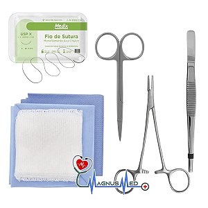 Kit Sutura Estéril Descartável Profissional 7 Peças