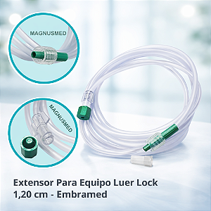 Extensor Luer Lock Para Equipo 1,20m - Embramed - Kits com 20/40/100 unidades
