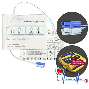 Eletrodo ( Pás ) Adulto Compatível Cmos Drake Life 400 Futura F7959W Azul/Branco