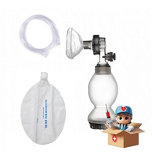 Reanimador ( Neo-Nato / Neo-Natal ) Manual tipo Ambu de silicone com Reservatório - Foyomed