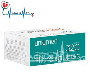 Agulha de Lebel Microagulhas 32g x 4mm caixa com 100 unidades - Uniqmed