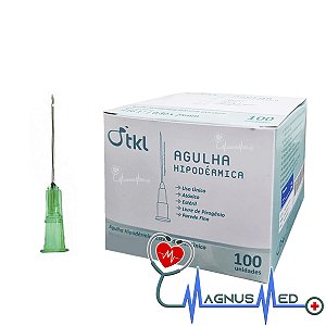 Agulha Descartável 30 x 8 ( 21G 1 ) C/100 - TKL