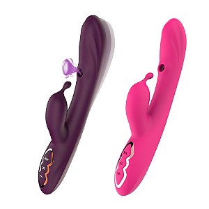 Vibrador Sucção com Tripla Estimulação Aveludado DKA Import