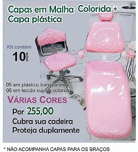 APROVEITE!! 02 Capas para cadeira odontológica em suplex colorido e plástico Dupla Proteção!!