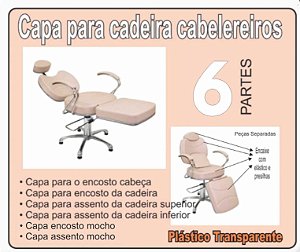 Capas cadeiras cabeleireiros / estética + capa para mocho  kit com 6 partes