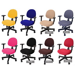 Capa de Cadeira de Escritório Assento e Encosto - Malha Gel - Cores Variadas
