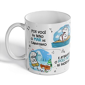Caneca Por Você Eu Bebo o Mar de Canudinho