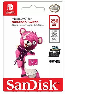 Micro SD Sandisk 256 GB Nintendo Switch - Fortnite