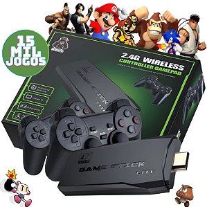 GAME STICK 15 mil jogos com 2 controles de PLAY sem fio