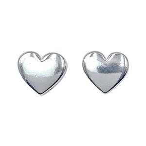 Brinco feminino de prata 925 legitima coração liso com garantia