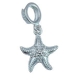 Berloque de prata estrela do mar com pedras charms life - Prata 925