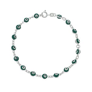 pulseira prata 925 feminina olho grego  - prata 925