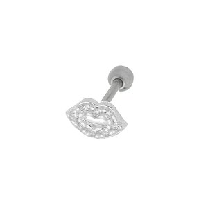 Piercing prata 925 para orelha tragus - helix - Flat - conch