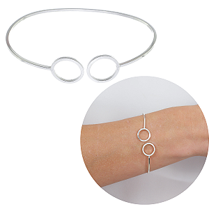 Pulseira Bracelete Feminina Prata Legitima 925 Ajustável kit