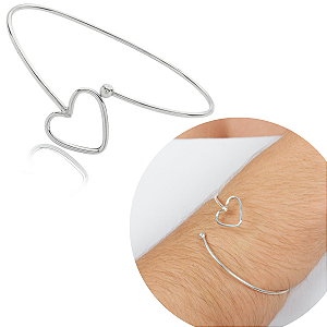 Bracelete Prata 925 Fio Coração Prata Pura Garantia original