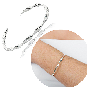 Bracelete Prata 925 Unissex Maciço Joia Pura original liso