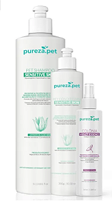 KIT -PET- SHAMPOO 1LITRO + CONDICIONADOR 300ML - LINHA PELE SENSÍVEL + COLÔNIA