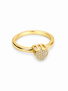 Anel Coração Cravejado Com Zirônias - Banhado Em Ouro18k