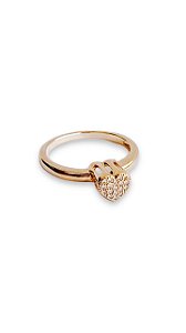 Anel Coração Cravejado Com Zirônias - Banhado Em Ouro18k