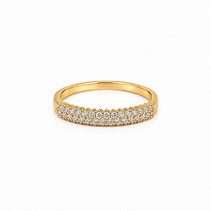 Anel Aparador 2 Fileiras Cristal Cravejado - Banhado Em Ouro18k