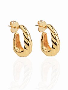 Brinco Camille Argola Trançada M - Folheado A Ouro18k