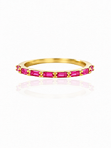 Anel Palito Rosa Pink Color- Banhado Em Ouro18k