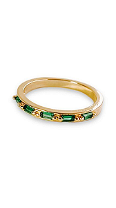 Anel Palito Verde Color- Banhado Em Ouro18k
