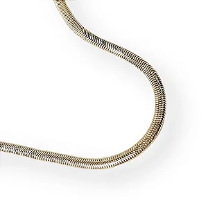 Colar Malha Snake Achatada 3mm -Folheada A Ouro18k