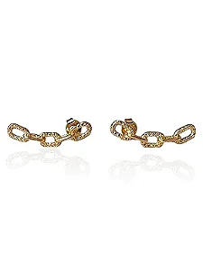 Brinco Ear Cuff Roma Elos - Banhado Em Ouro18k