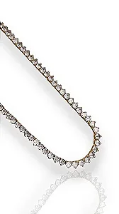 Colar Riviera  Diamond 3 Pontas M - Banhado Em Ouro18k