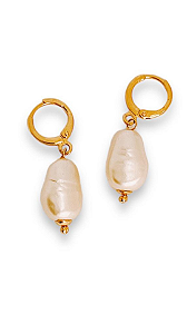 Brinco Madrepérola Barroca - Folheado A Ouro18k
