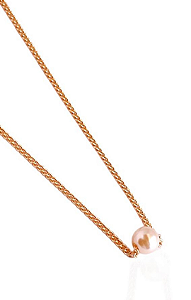 Colar Pérola Giana Mini Elos- Banhado Em Ouro18k