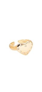 Anel Love Coração Ajustável - Banhado Em Ouro18k