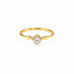 Anel Solitário Lustre - Banhado Em Ouro18k