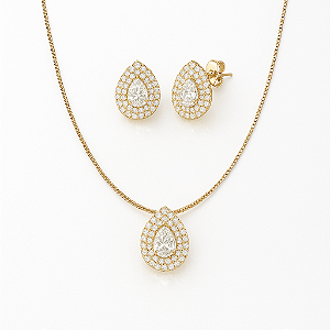 Conjunto Gota Samya - Banhado no Ouro18k