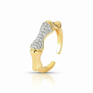Anel Bamboo Ajustável - Banhado no Ouro18k
