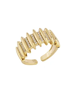 Anel Garras Cravejadas Ajustável- Banhado no Ouro18k