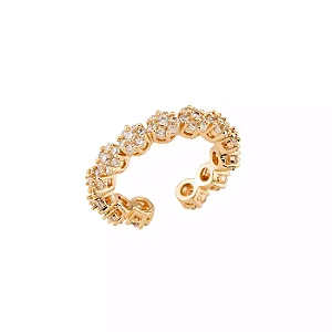Anel Princess Cravejado Ajustável - Banhado no Ouro18k
