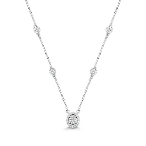 COLAR CRAVEJADO OVAL PONTO DE LUZ - PRATA 925