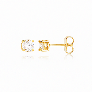 Brinco Ponto de Luz 6mm - Banhado no Ouro18k