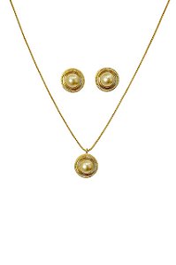 Conjunto Pérola Vita - Banhado no Ouro18k