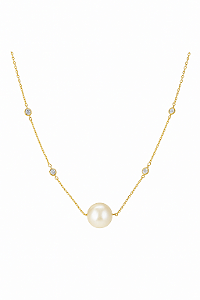 Colar Perle Pérola Com Ponto de Luz - Banhado no Ouro18k - pré venda