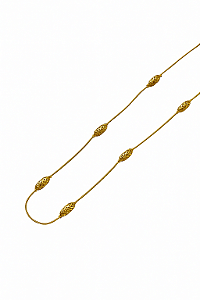 Colar Amêndoa Oca - Banhado Em Ouro18k