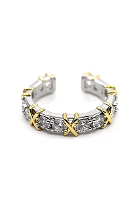 Anel X Ibiza Banho Duo- Banhado Em Ródio Branco