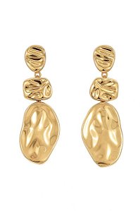 Brinco Orgânico Noir - Banhado A Ouro18k